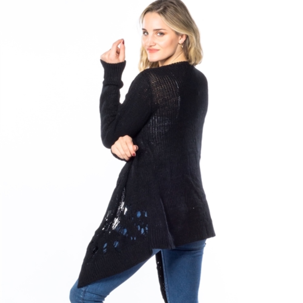 DECONSTRUCTED CARDIGAN in Black